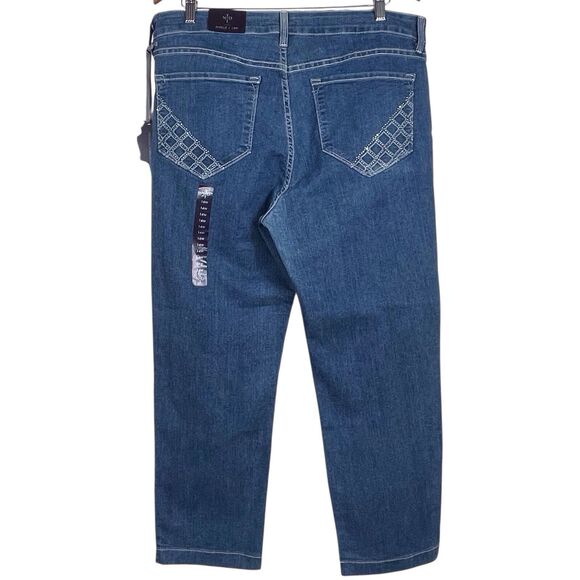 NWT NYDJ Audrey Straight Ankle Jeans Maryland Wash Size 14W Embellished Pockets - Picture 2 of 16